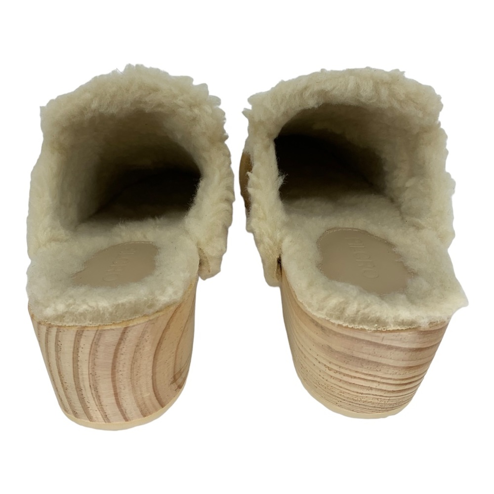 NIB ANTHROPOLOGIE PICRO WOVEN SHEARLING-LINED CLOGS (TAN SUEDE) SIZE… - Picture 10 of 11